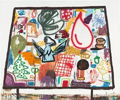 Eddie Martinez, Up in Arms #2, 2009, acrylic, oil and spray paint on canvas