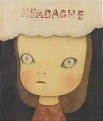 Yoshitomo Nara, Untitled (Headache), 1998, acrylic and coloured pencil on paper