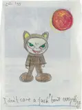 Untitled by Yoshitomo Nara, 1997, coloured pencil and pen on paper, offered Nov 2019
