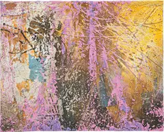 José Parla, Friends Around Town, 2019, acrylic, oil, collage and plaster on canvas