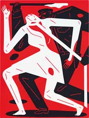 Deceive You – Red by Cleon Peterson, 2019, oil on canvas, sold Nov 2019