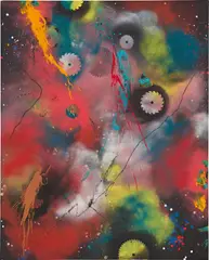 Futura 2000, THEY SAW US, 2019, spray paint and acrylic on canvas