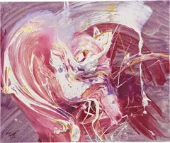 Kazuo Shiraga, Shisen (Purple Fairy), 1984, oil on canvas