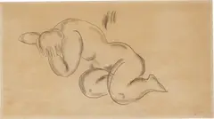Nu accoudé (Leaning Nude) by Sanyu, pencil on paper, sold Nov 2019