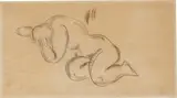 Sanyu, Nu accoudé (Leaning Nude), pencil on paper