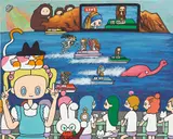 Maki Hosokawa, Alice in Bisshi Biwa-lake Boat Race, 2018, acrylic on canvas