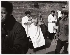 Outdoor Barbers by Andy Warhol, 1982, gelatin silver print, offered Nov 2019