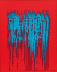 Obliterate by Mel Bochner, 2018, silkscreen, offered Nov 2019