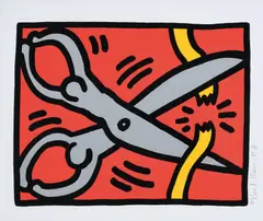 Pop Shop III: D (Scissors) by Keith Haring, 1989, silkscreen prints, sold Nov 2019