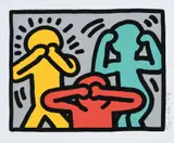 Keith Haring, Pop Shop III: D (Figures), 1989, silkscreen prints