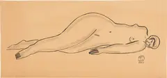 Reclining Nude by Sanyu, ink and charcoal on paper, sold May 2018