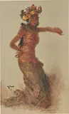 Lee Man Fong, Balinese Dancer, oil on masonite