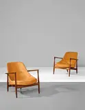 Ib Kofod-Larsen, Pair of 'Elisabeth' armchairs, model no. U 56, designed 1956, produced early 1960s, Brazilian rosewood, leather