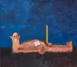 Writer by George Condo, 2006, oil on canvas, sold May 2018