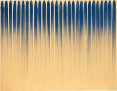 Lee Ufan, From Line No. 800139, 1980, oil and mineral pigment on canvas