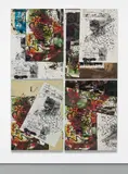 Josh Smith, Untitled (JSC09265), 2009, mixed media on panel, in four parts