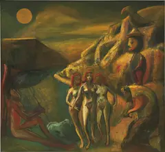 Yun Gee, Three Graces, 1939, oil on canvas