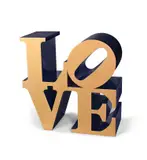 Robert Indiana, LOVE (Gold Face - Blue Sides), 1966-2000, painted aluminum