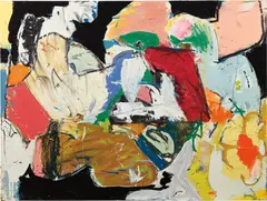 Dead Flowers by Eddie Martinez, 2015, oil, enamel and spray paint on canvas, sold Nov 2018