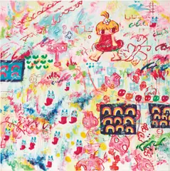 Untitled by Ayako Rokkaku, 2009, acrylic on canvas, sold Nov 2018