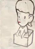 Untitled by Yoshitomo Nara, 1995, acrylic on paper mounted on canvas, sold Nov 2018