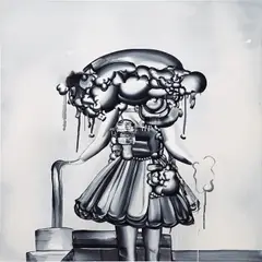 Tomoo Gokita, Cheap Sensation, 2007, acrylic and gouache on canvas