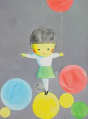 Liu Ye, Girl with Balloons, 2001, watercolour on paper