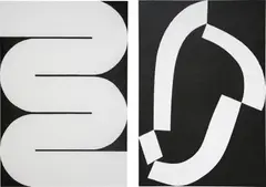 Genevieve Chua, Two works: (i) Edge Control #8, Slalom; (ii) Edge Control #9, Seated Nude, 2016, acrylic on linen