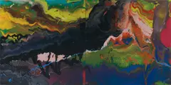 Flow (P16) by Gerhard Richter, 2013, lacquer on glass mounted on Alu Dibond, sold Nov 2018