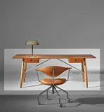 Early 'Architect's desk', model no. JH571 by Hans J. Wegner, designed 1953, produced circa 1955, teak, teak-veneered wood, oak, chromium-plated steel, chromium-plated brass, sold Nov 2018
