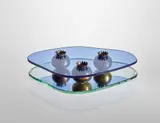Pietro Chiesa, Centrepiece, circa 1938, coloured glass, mirrored glass, brass