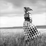 Emma, Hutterite Girl in Field, Duncan Ranch Colony Harlowton, Montana, June 17 by Laura Wilson, 1994, Archival pigment print, offered Feb 2017