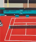 Jonas Wood, Mini French Open, 2012, oil and acrylic on canvas