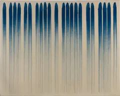 From Line, No. 80033 by Lee Ufan, 1980, pigment suspended in glue on canvas, sold May 2017