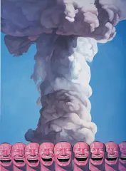 Yue Minjun, Mushroom Cloud, 2002, acrylic on canvas