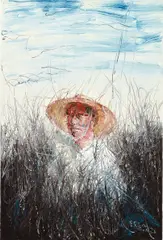 Zeng Fanzhi, A Man with a Straw Hat, 2004, oil on canvas