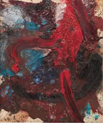 Untitled by Kazuo Shiraga, 1962, oil on canvas, sold May 2017