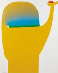 Work by Sadamasa Motonaga, 1974, oil and acrylic on canvas, sold May 2017