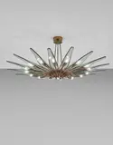 'Dahlia' sixteen-armed chandelier, model no. 1563 by Max Ingrand, circa 1954, Coloured glass, clear glass, brass, tubular brass, sold May 2017
