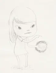 You by Yoshitomo Nara, 2015, graphite on paper, sold May 2017