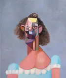 George Condo, Young Girl with Blue Dress, 2007, oil on canvas