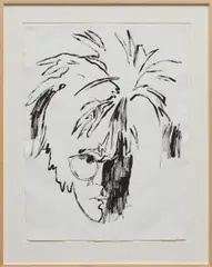 Self-Portrait by Andy Warhol, 1986, acrylic on paper, sold Nov 2017