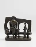Henry Moore, Mother and Child against Open Wall, 1956, bronze with brown patina