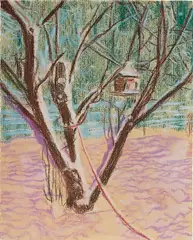Peter Doig, Birdhouse, 1995, pastel on paper