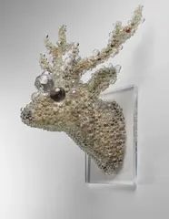 Kōhei Nawa, PixCell-Deer #8, 2008, taxidermied deer head, glass, acrylic, crystal beads (KN-3)