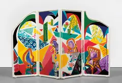 Caribbean Tea Time by David Hockney, 1987, lithograph in colours, collage, and acrylic on eight sheets of TGL handmade paper, assembled together in a double-sided , sold Nov 2017
