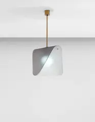 Ceiling light, model no. 2179 by Fontana Arte, 1960s, frosted glass, frosted coloured glass, brass, sold Nov 2017