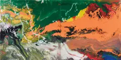 P15 Flow by Gerhard Richter, 2013, lacquer on glass mounted on Alu Dibond, sold Nov 2017