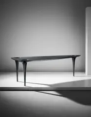 Prototype 'Black Hole' table by Marc Newson, 2000, carbon fibre, sold Nov 2016