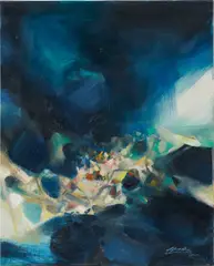 Untitled by Chu Teh-chun, 2007, oil on canvas, sold Nov 2016